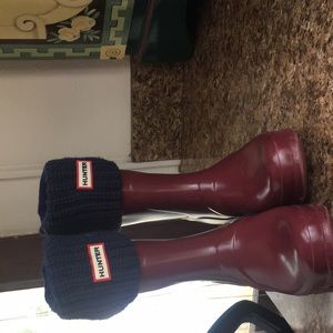 DarK Blue Knit Hunter Boot Socks